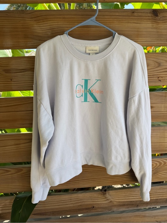 Calvin Klein Jeans Sweaters - Calvin Klein Women's Light purple lGray Crewneck Sweatshirt